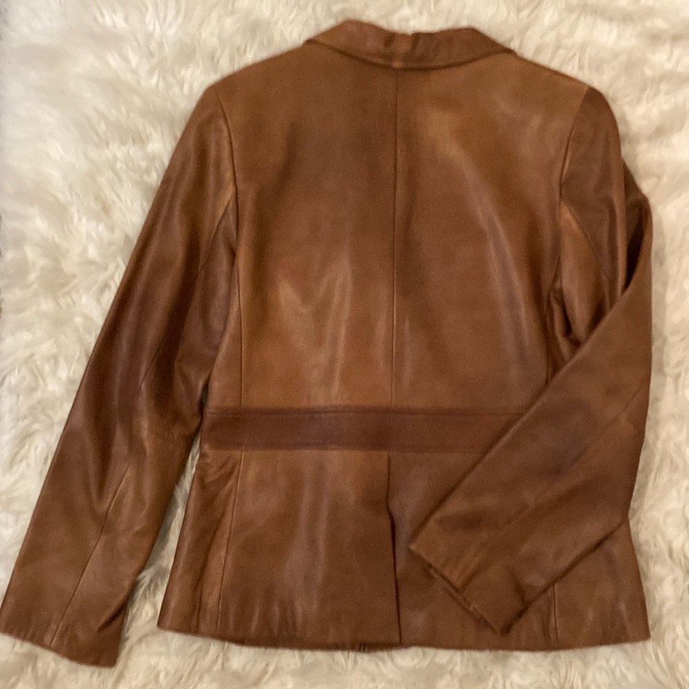 Banana Republic Brown Glove Leather Jacket. - Picture 7 of 13